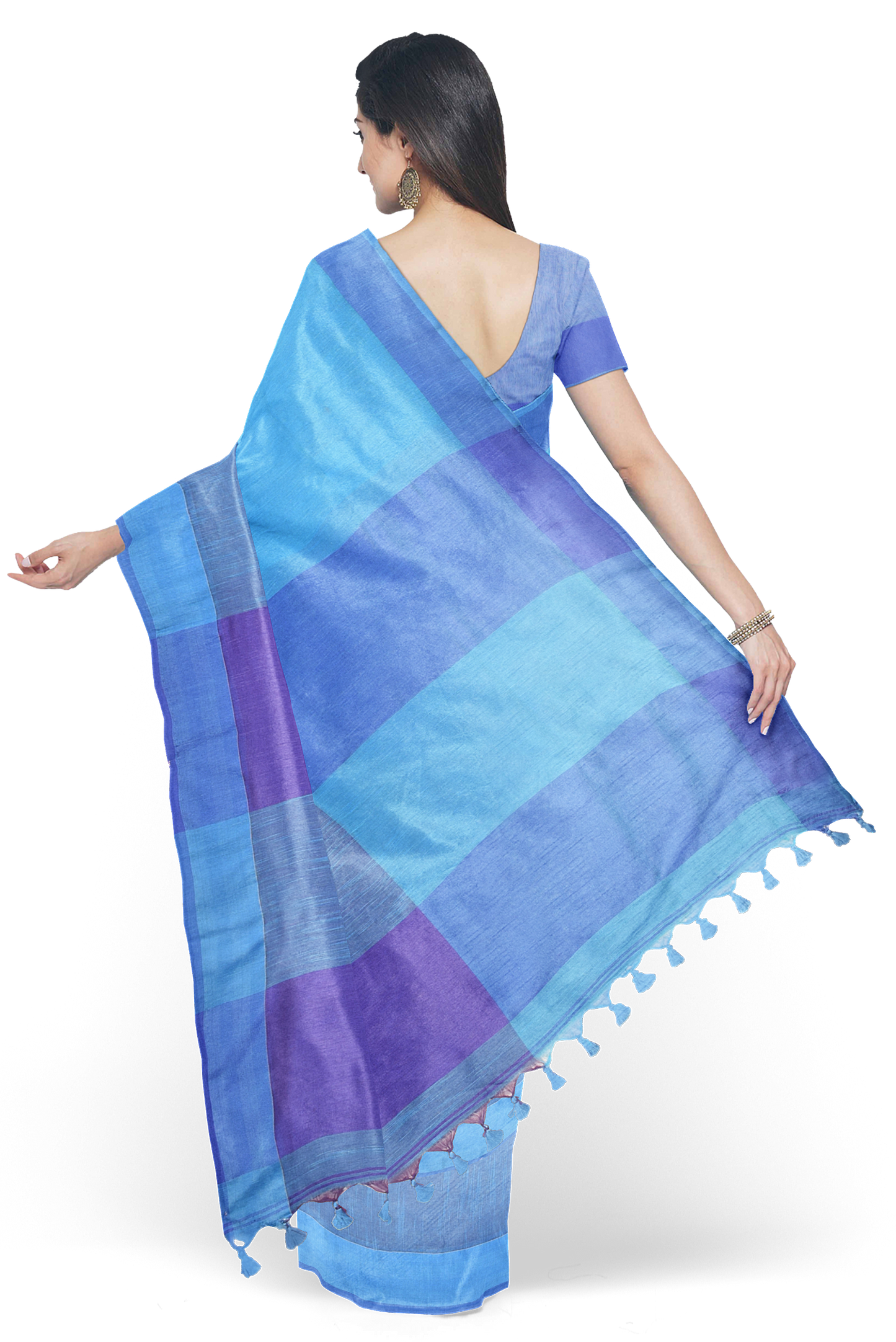 Elegant Blue Handloom Khadi Cotton Saree for Everyday & Festive Wear