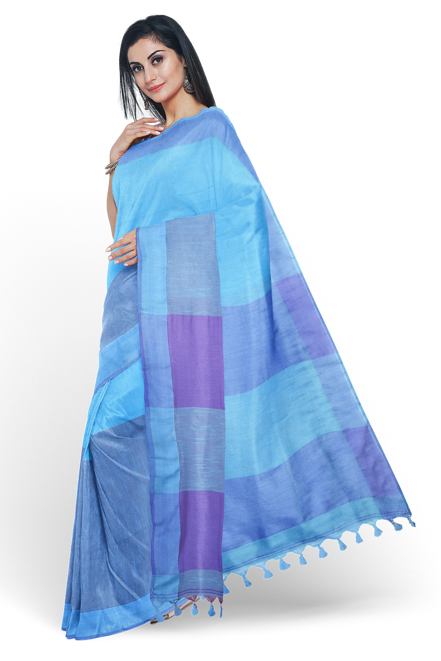 Elegant Blue Handloom Khadi Cotton Saree for Everyday & Festive Wear
