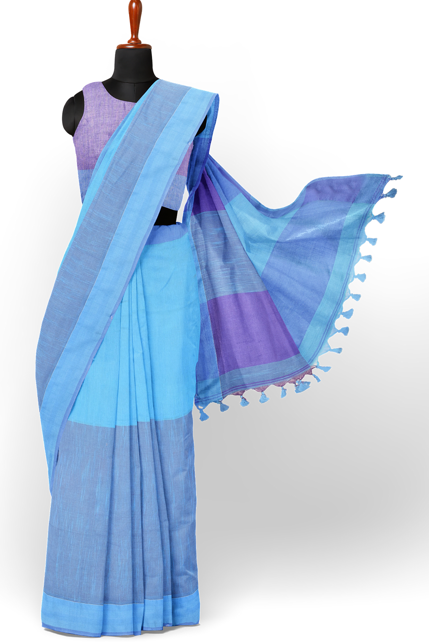 Elegant Blue Handloom Khadi Cotton Saree for Everyday & Festive Wear