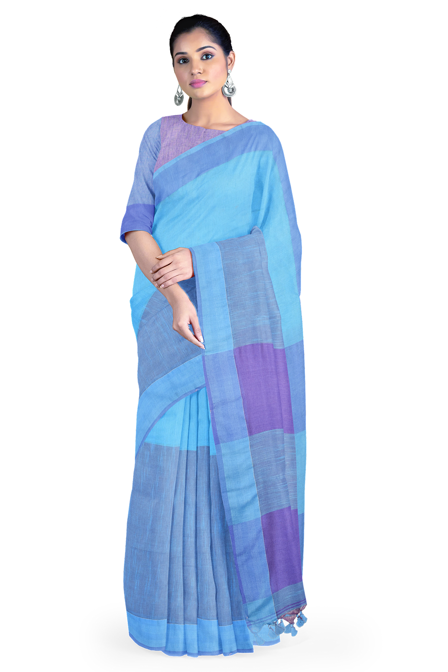 Elegant Blue Handloom Khadi Cotton Saree for Everyday & Festive Wear
