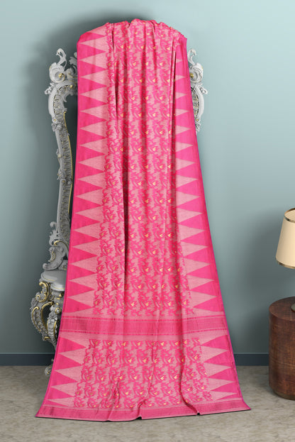Moitreyee White and Red Soft Jamdani Cotton Saree