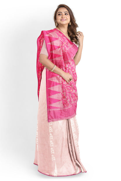 Moitreyee White and Red Soft Jamdani Cotton Saree