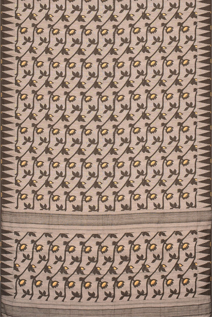 Moitreyee Soft Jamdani Golden & Black Handloom Saree