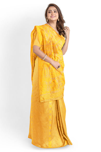 Moitreyee Yellow Soft Jamdani Cotton Saree
