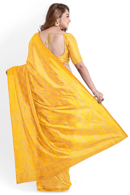 Moitreyee Yellow Soft Jamdani Cotton Saree