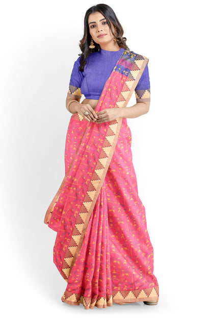 Moitreyee Maheshwari Design Pink Cotton Silk Handloom Saree