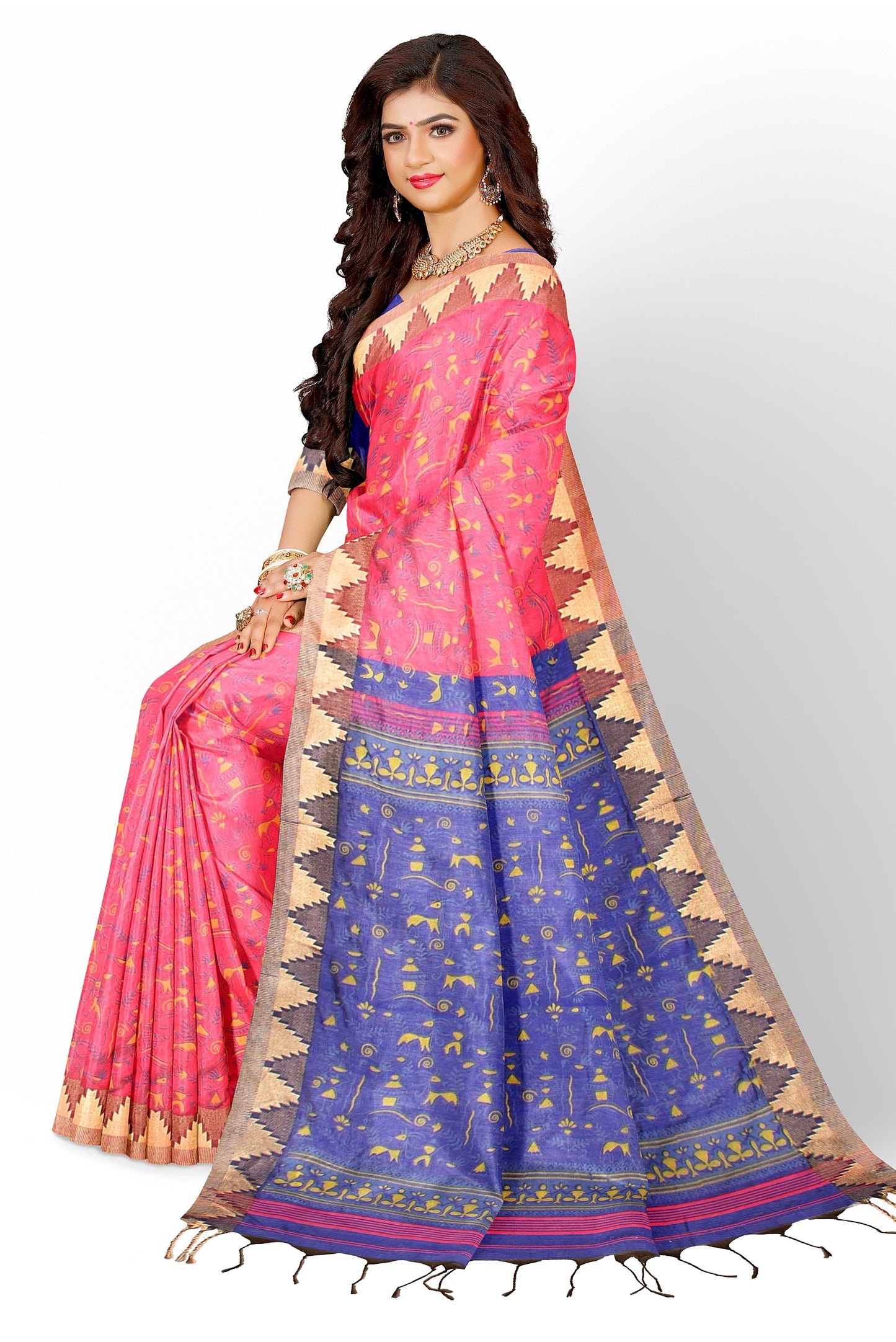 Moitreyee Maheshwari Design Pink Cotton Silk Handloom Saree