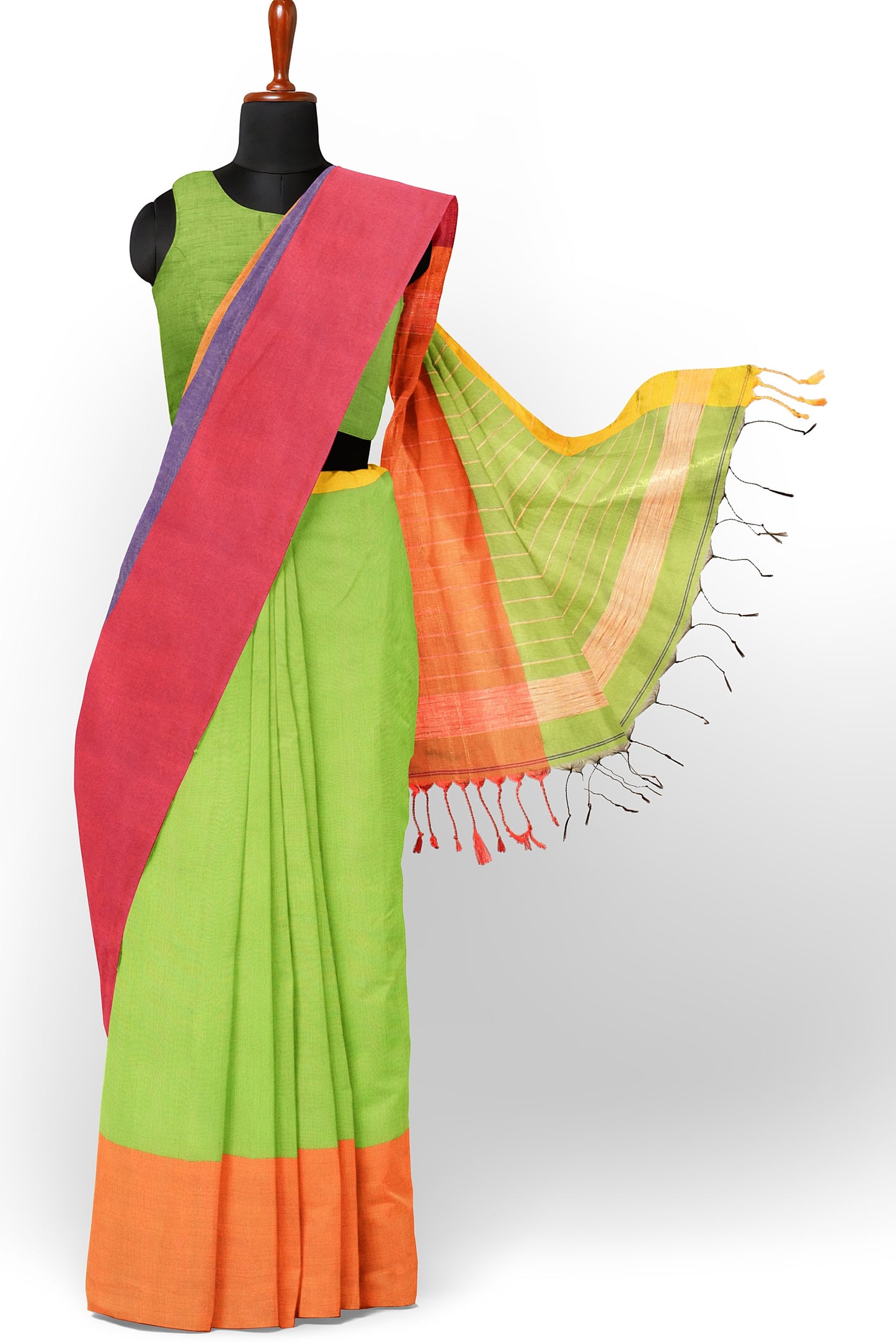 Moitreyee Maheshwari Design Blue and Green Cotton Silk Handloom Saree