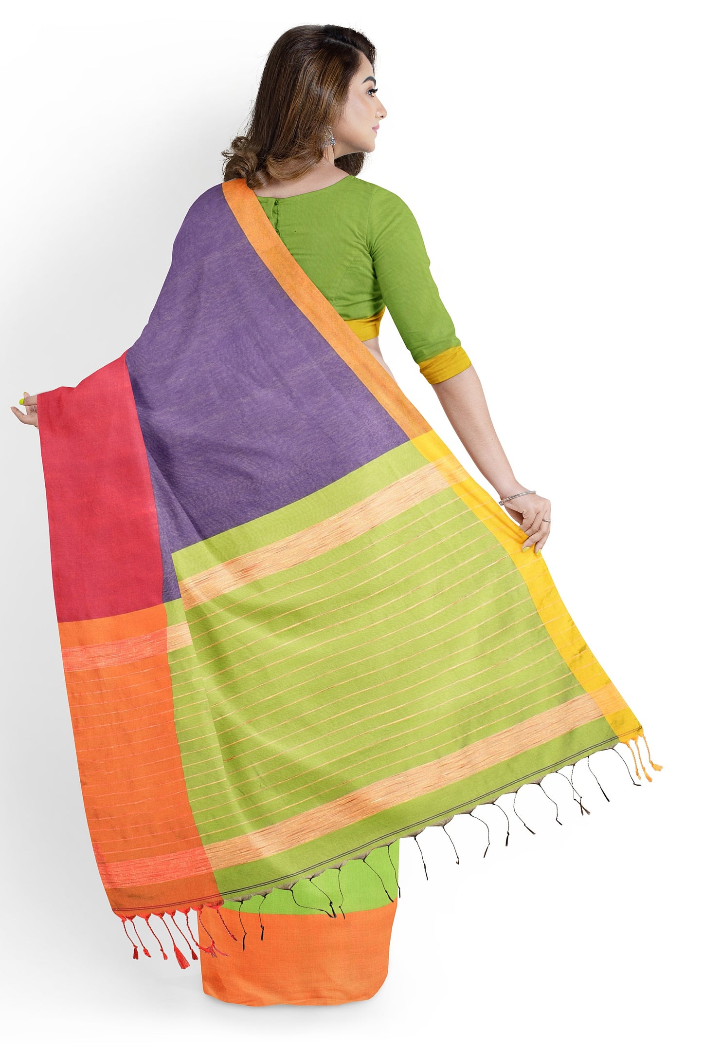 Moitreyee Maheshwari Design Blue and Green Cotton Silk Handloom Saree